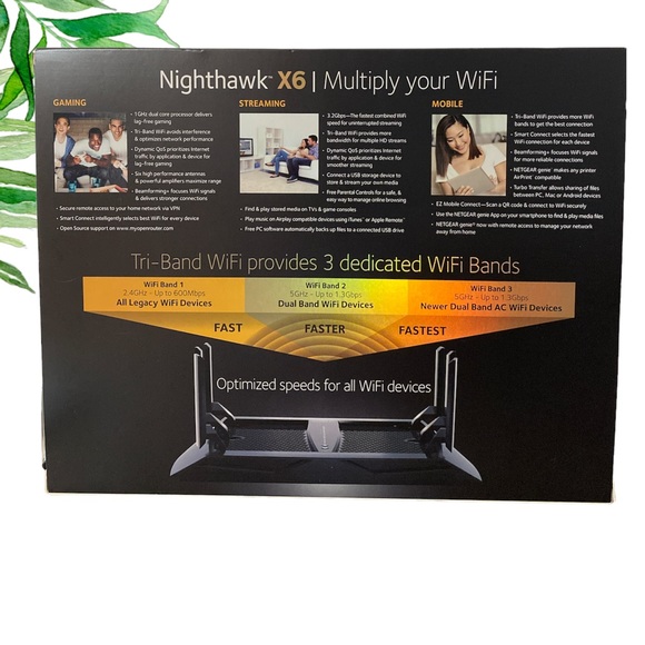Nighthawk X6 AC3200 Trị-Band WiFi Router - Picture 2 of 4
